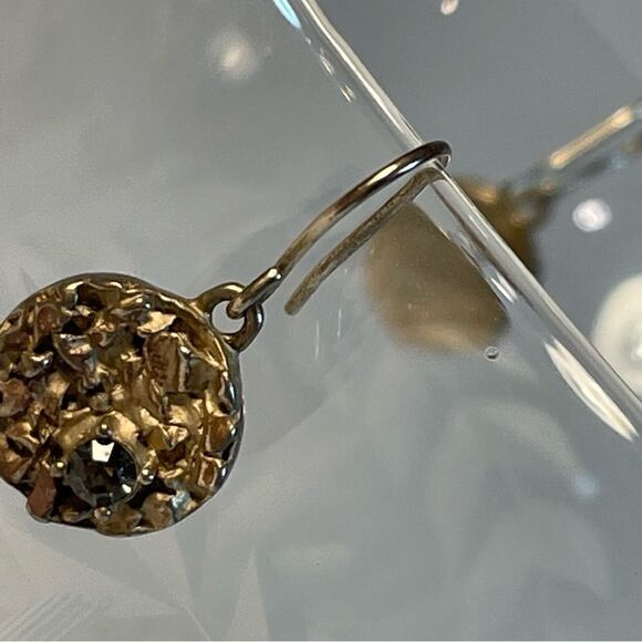 Druzy Drop Earrings artist signed with crystal set in druzy form - Picture 7 of 8